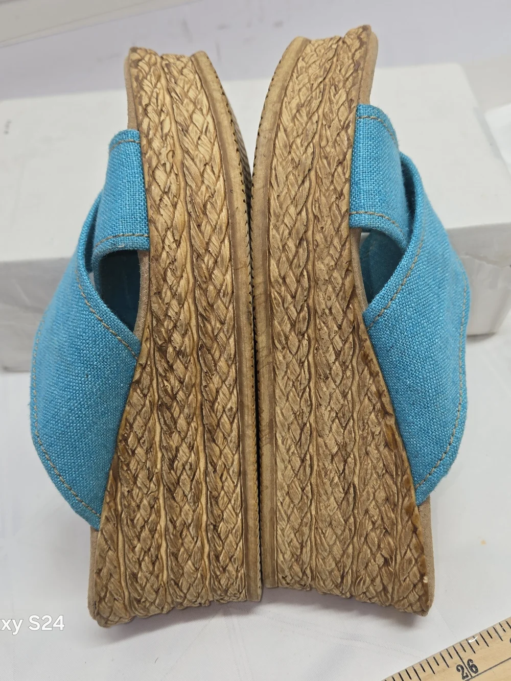 REBA Women’s Turquoise Wedge Slide Sandals - Stylish Summer Comfort SIZE 8
